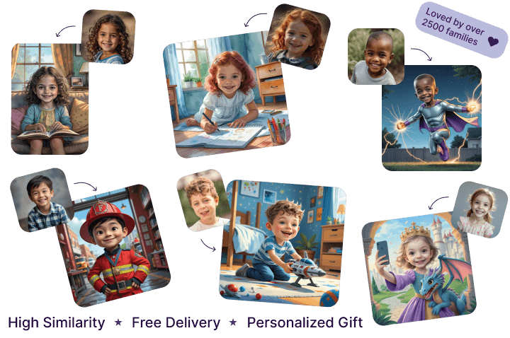 Children in personalized books